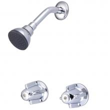 Central Brass 6266 - Shower-2 Canopy Hdl 1/2'' Combo Union 6'' Cntrs Shwrhead-Pc