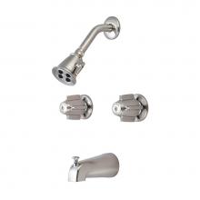 Central Brass TC-2-BN - Tub & Shower Trim-2 Canopy Hdl Shwrhead Combo Dvr Spt-Pvd Bn