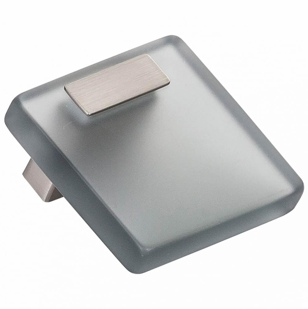 Quad Brushed Nkl./Trans. Grey Knob