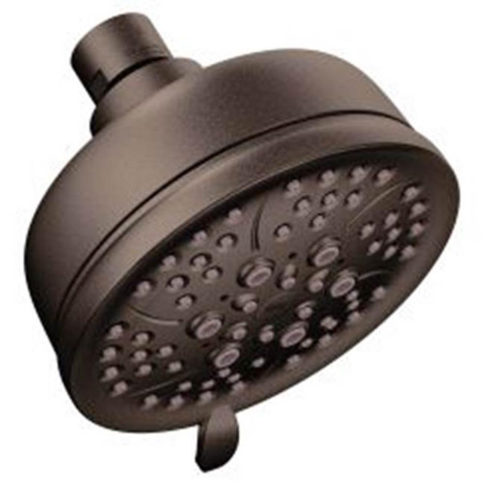 Old world bronze four-function 4'' diameter spray head eco-performance showerhead shower