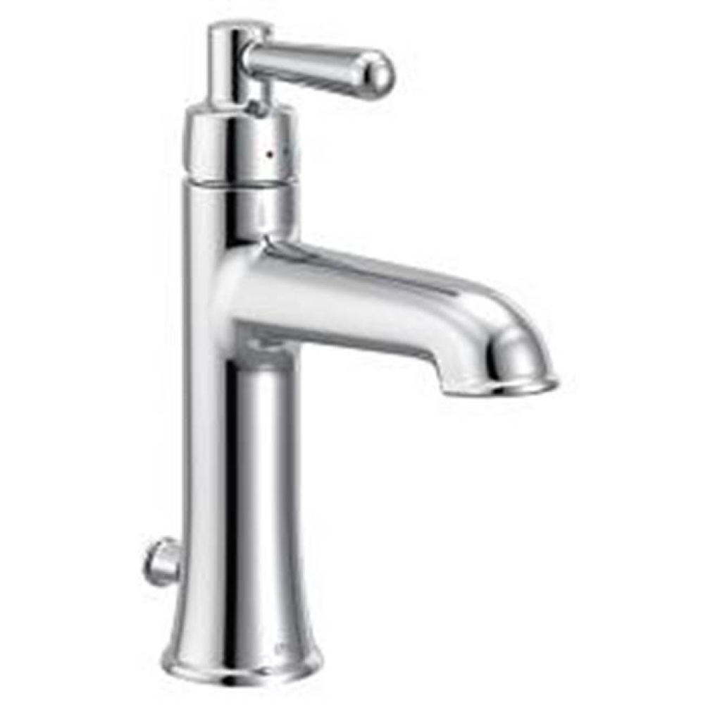 Chrome one-handle low arc bathroom faucet