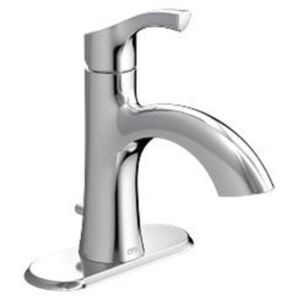 Chrome one-handle low arc bathroom faucet