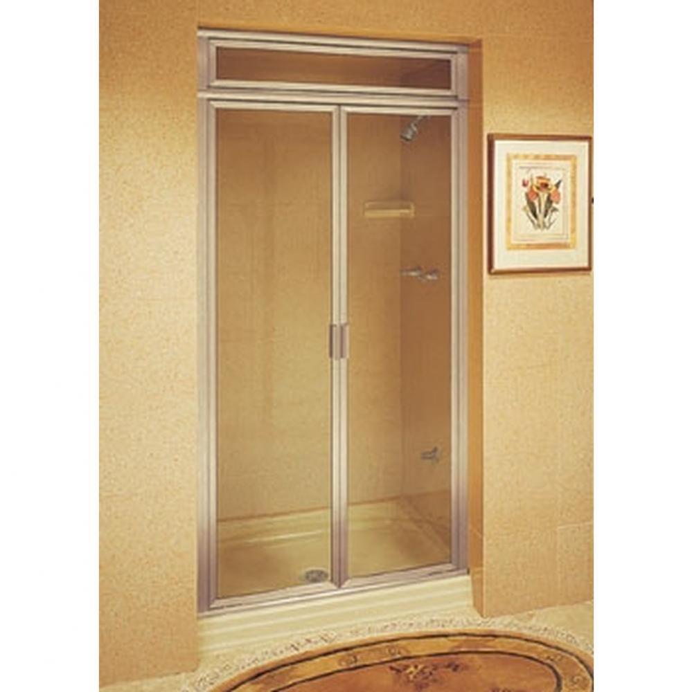 B-1629 French Doors with Steam Transom, 1'' Frame, Satin Nickel, Clear Glass
