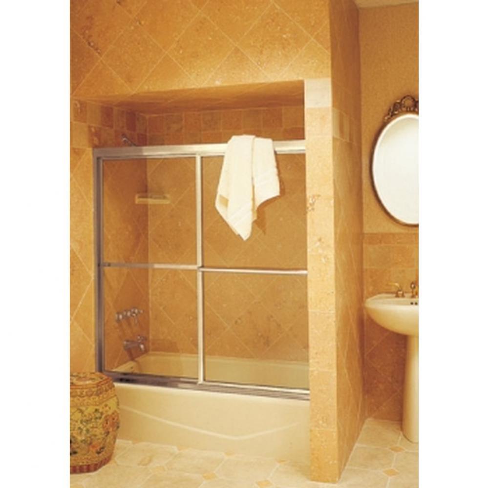 B-158 Sliding Tub Enclosure, 1'' Frame, Polished Nickel, Clear Glass