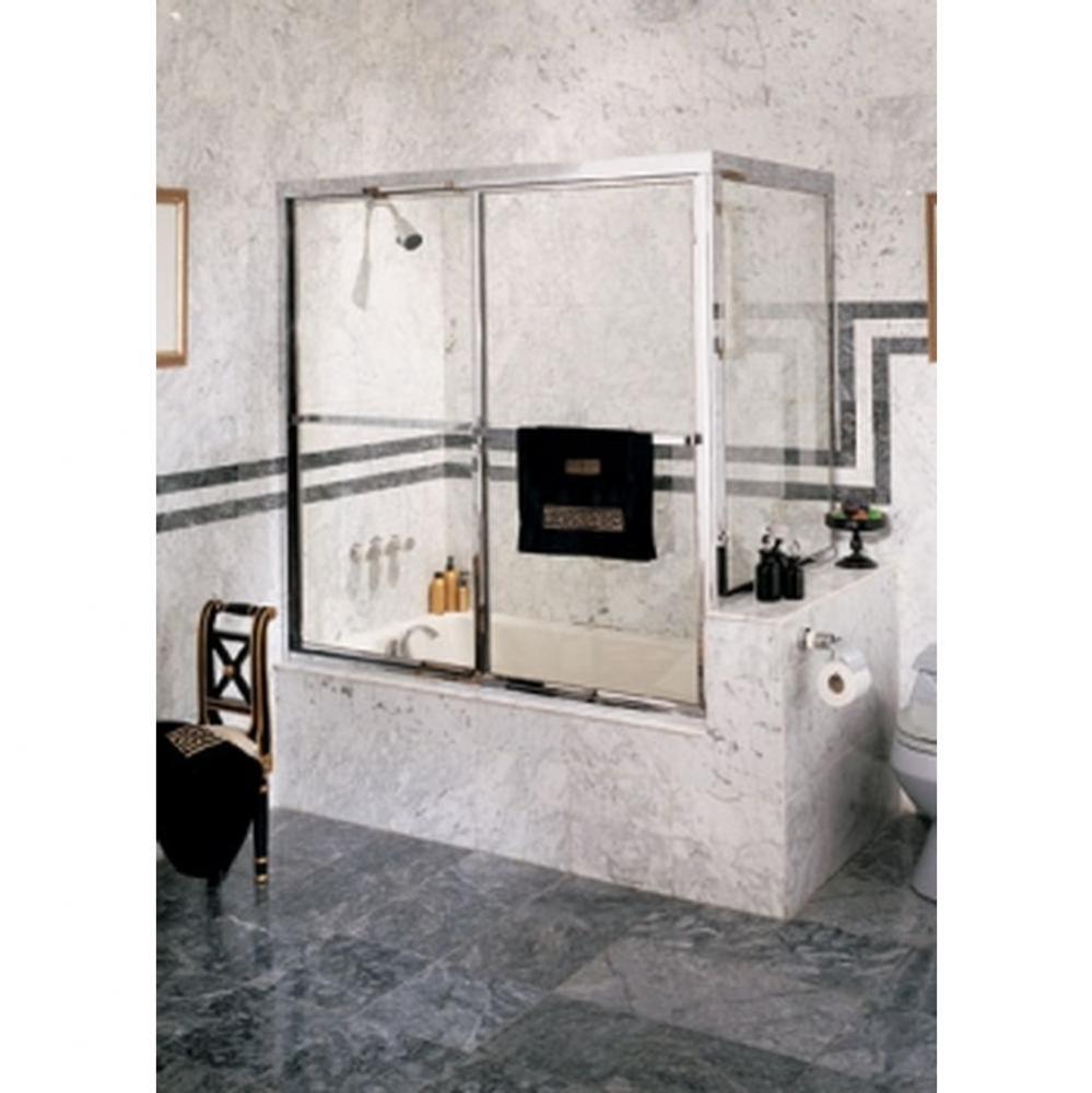 B-636B Corner Tub Enclosure, 1 1/4'' Frame, Polished Chrome, Clear Glass