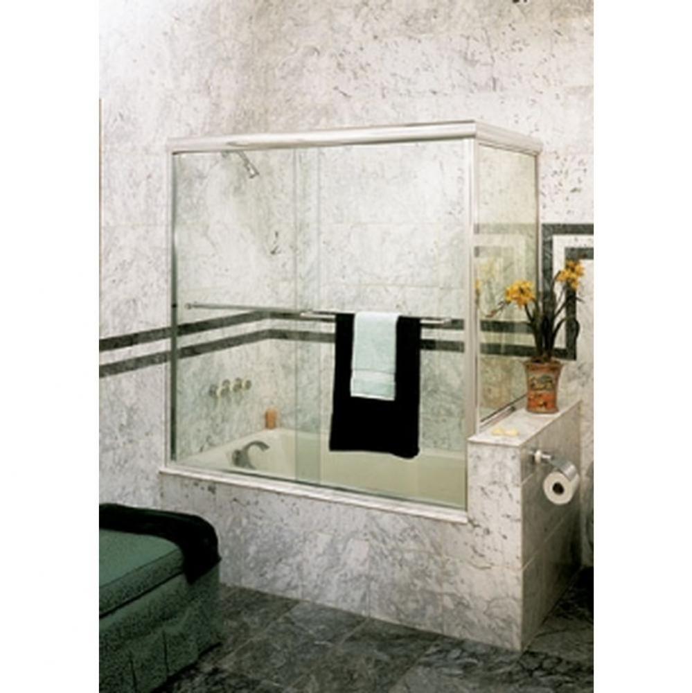 CT-636B Corner Tub Enclosure, Silver Anodized Aluminum, Clear Glass, Traditional Tow