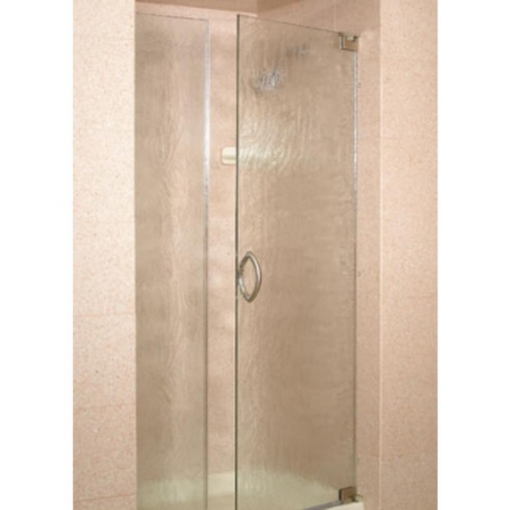 GWP-1627 Door & Panel with Wall Channel, Satin Nickel, 3/8'' Cascade Glass, 6'&