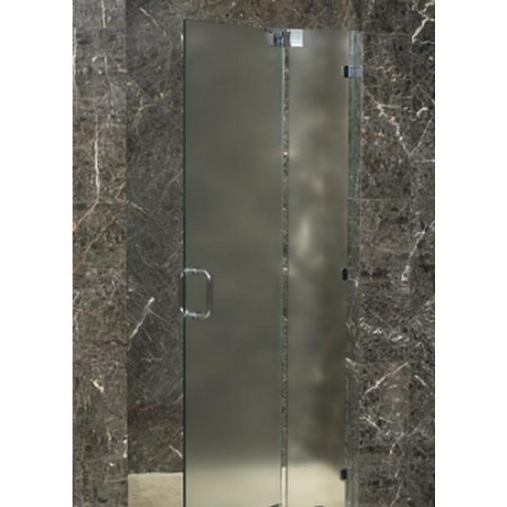 GGP-1627 Door & Panel with Wall Clips, Polished Chrome, 3/8'' Mist Glass, 6'&ap