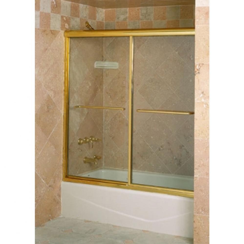 L-158E EuroTub Enclosure Gold Anodized Aluminum, Round Header, Clear Glass, Modern T