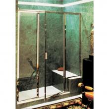 Century Bathworks B-1628B - B-1628B Panel, Door, Notched Buttress Panel, 1'' Frame, Polished Nickel, Clear Glass