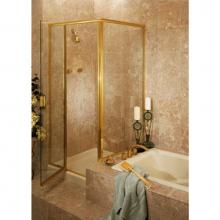 Century Bathworks CH-1631B - CH-1631B Corner Enclosure, Gold Anodized Aluminum, 1/4'' Clear Glass, Clamp-On Handle