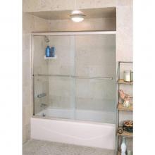 Century Bathworks CT-5 - CT-5 Tub Enclosure, Satin Nickel Aluminum, Clear Glass, Traditional Towel Bar Upgrad