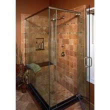 Century Bathworks GP-1631 - GP-1631 Corner Enclosure Satin Chrome, 1/2'' Clear Glass 6'' C-Pull Handle