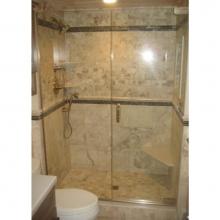 Century Bathworks GAPW-1627 - GAPW-1627 Door & Panel, 3/8'' Clear Glass, 6'' C-Pull Handle