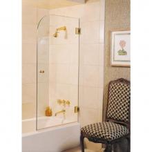 Century Bathworks GWS-100 - GWS-100 Hinged Spray Panel, Polished Brass, 3/8'' Clear Glass, 1-1/4'' Pull Kn
