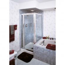 Century Bathworks L-1631B - L-1631B Corner Enclosure, Silver Anodized Aluminum, Clear Glass, 6'' C-Pull Handle Up