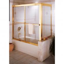Century Bathworks L-636B - L-636B Corner Tub Enclosure with Buttress, Gold Anodized Aluminum, Clear Glass