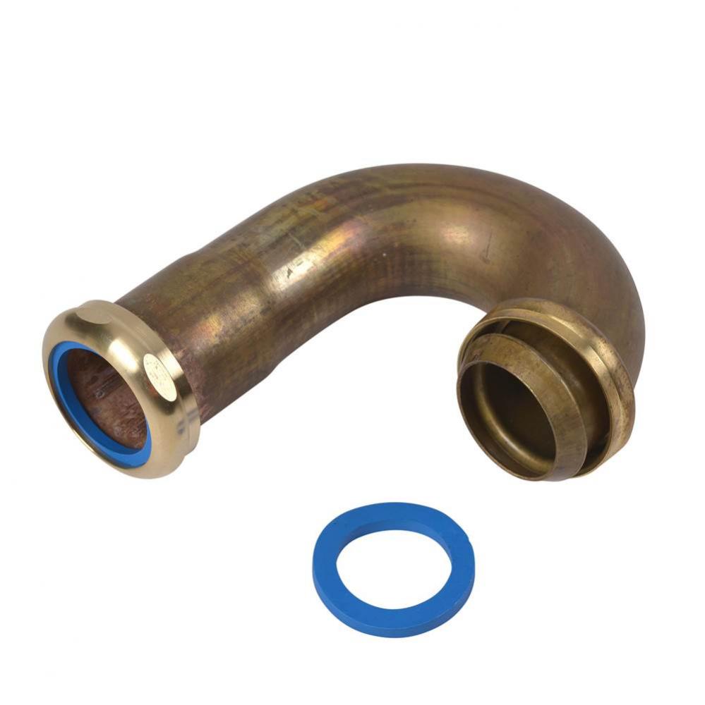 Sink J-Bend 1.5 17 Gauge Gj Brass Nut, Unfinished