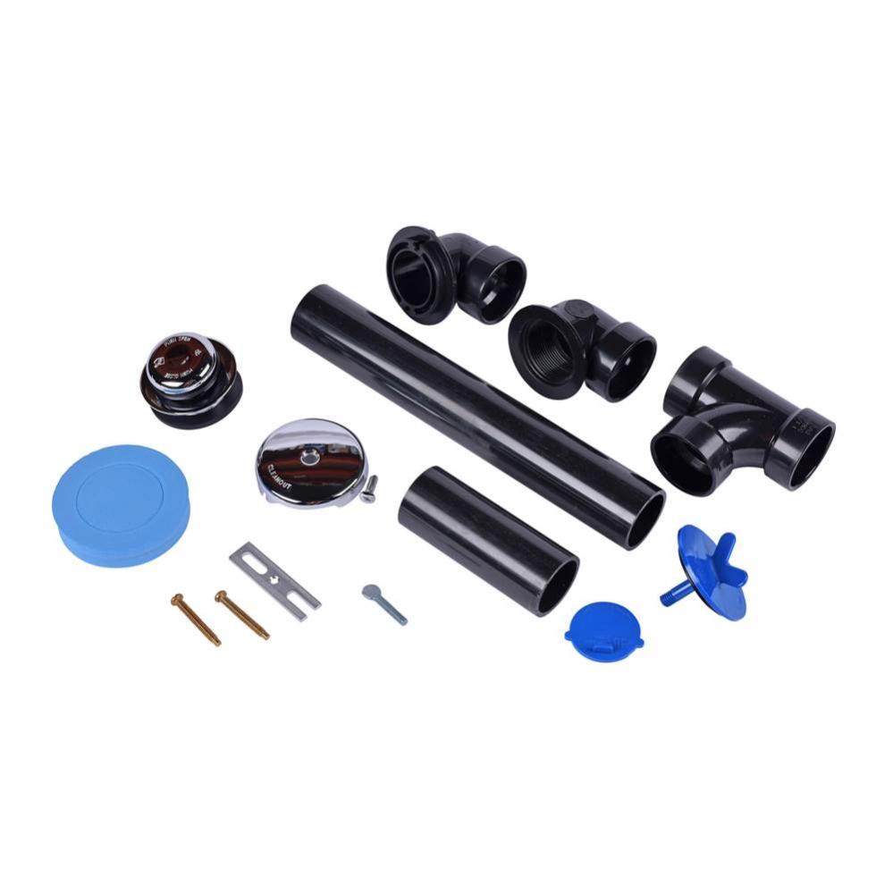 W O Full Kit Schedule 40 Abs Touch Toe Stopper Chrome