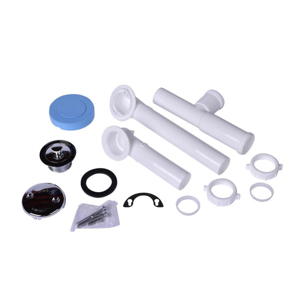 W O Full Kit White Plastic Tubular Uni-Lif Chr Zinc Bagged