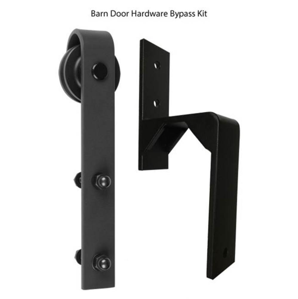 8Ft Bypass Barn Door Hdwe Kit Black