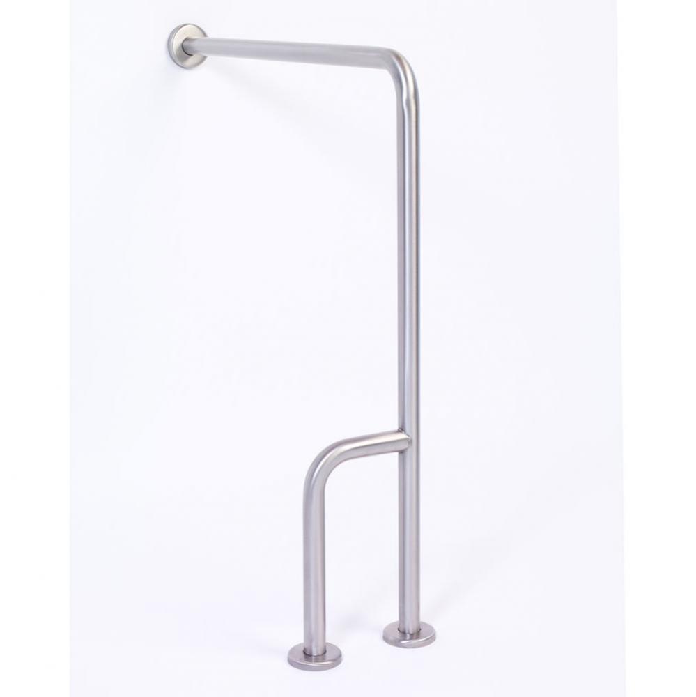 1.25'' Diameter Wall To Floor Safety Grab Bars - Stainless