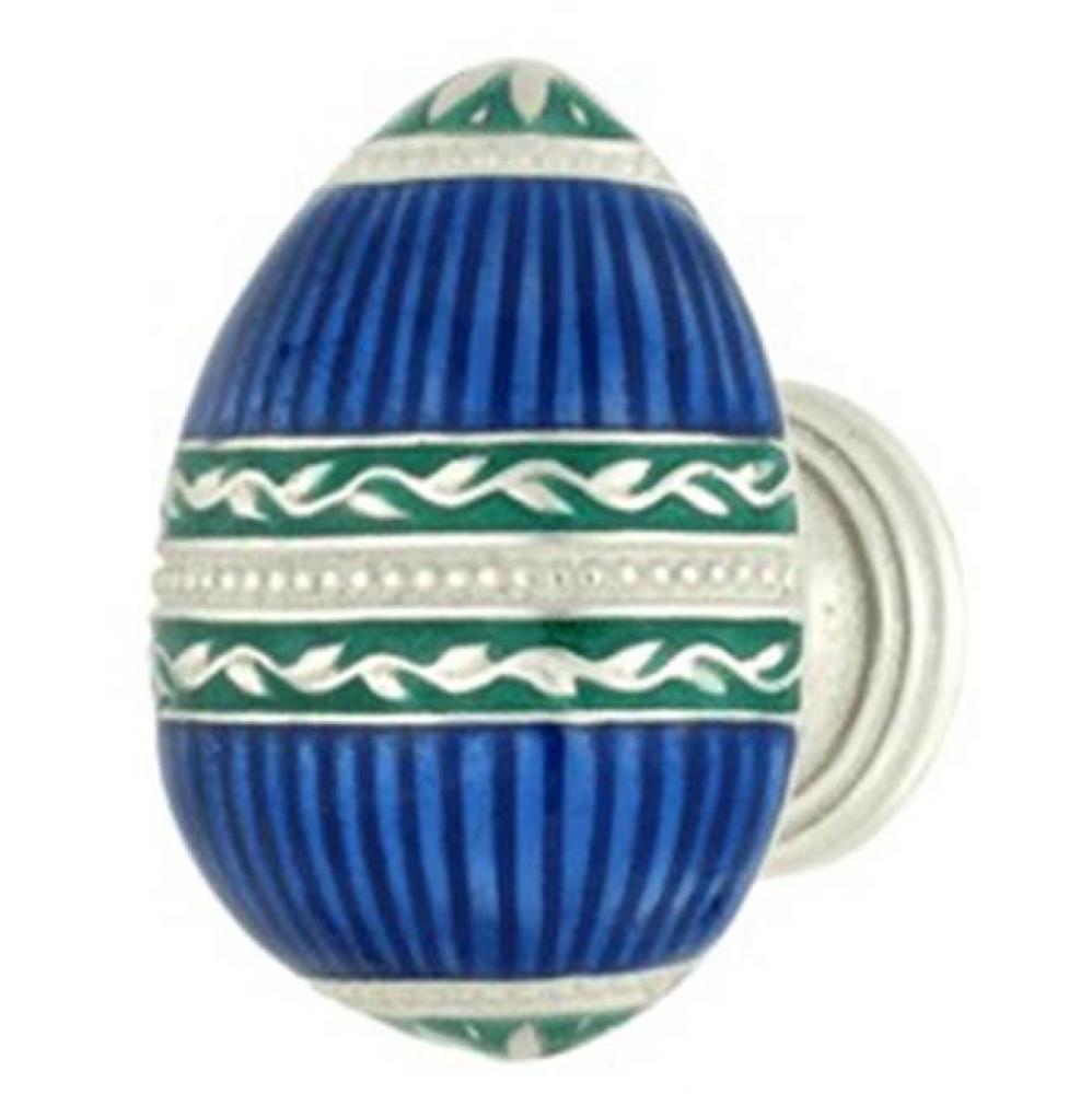 Faberge Easter Egg Knob, Royal Silver