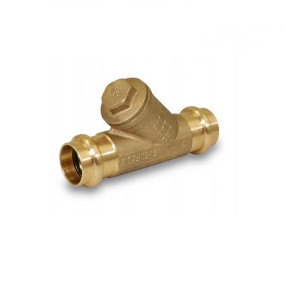 1-1/4'' Press Y-Strainer W/Plug Brass Lead Free