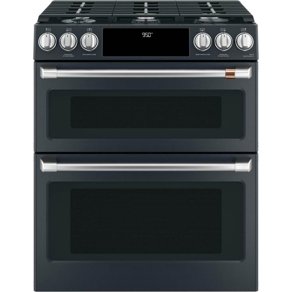 Cafe 30'' Smart Slide-In, Front-Control, Dual-Fuel, Double-Oven Range with Convection