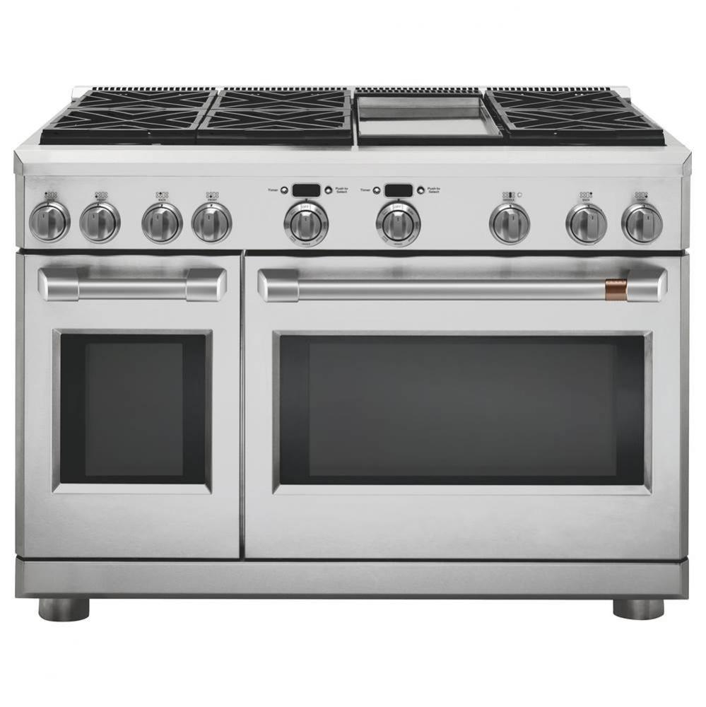Cafe 48'' Dual-Fuel Professional Range with 6 Burners and Griddle (Natural Gas)