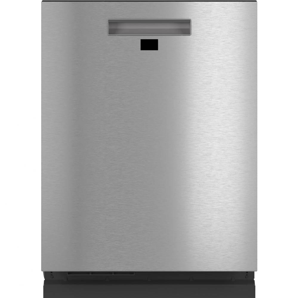Cafe Smart Stainless Interior Built-In Dishwasher with Hidden Controls in Platinum Glass