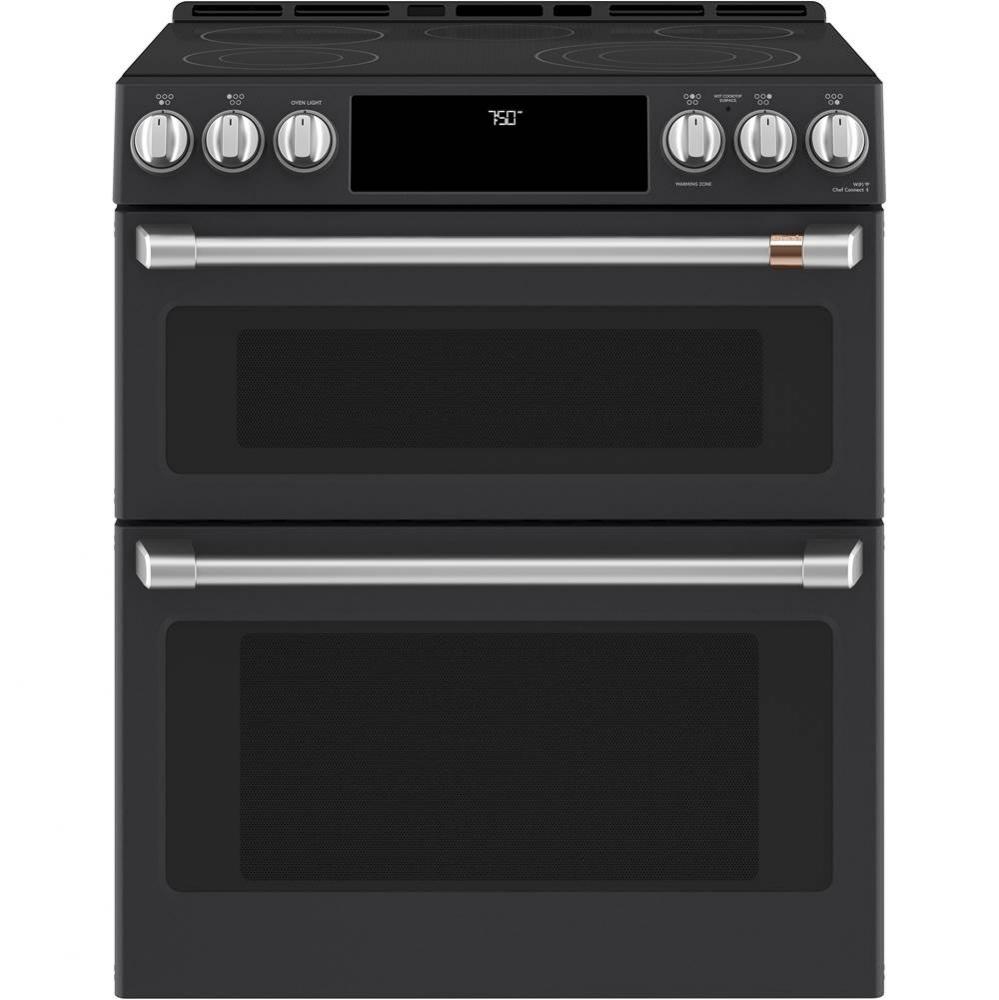 Cafe 30'' Smart Slide-In, Front-Control, Radiant and Convection Double-Oven Range