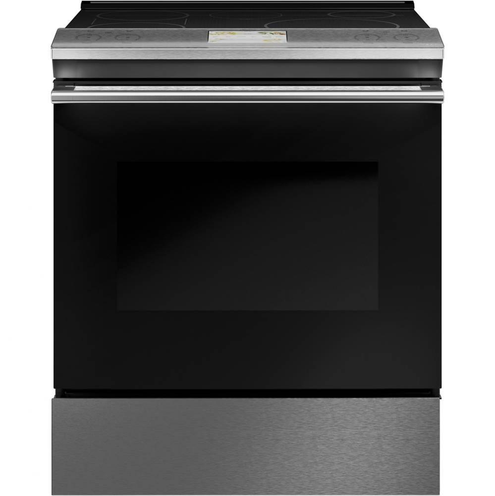 Cafe 30'' Smart Slide-In, Front-Control, Induction and Convection Range in Platinum Glas