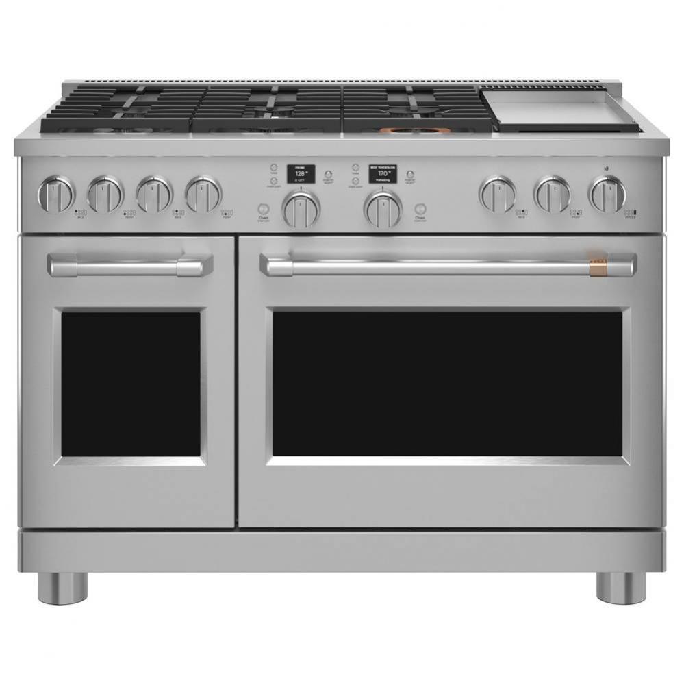 48'' Smart Dual-Fuel Commercial-Style Range With 6 Burners And Griddle (Natural Gas)