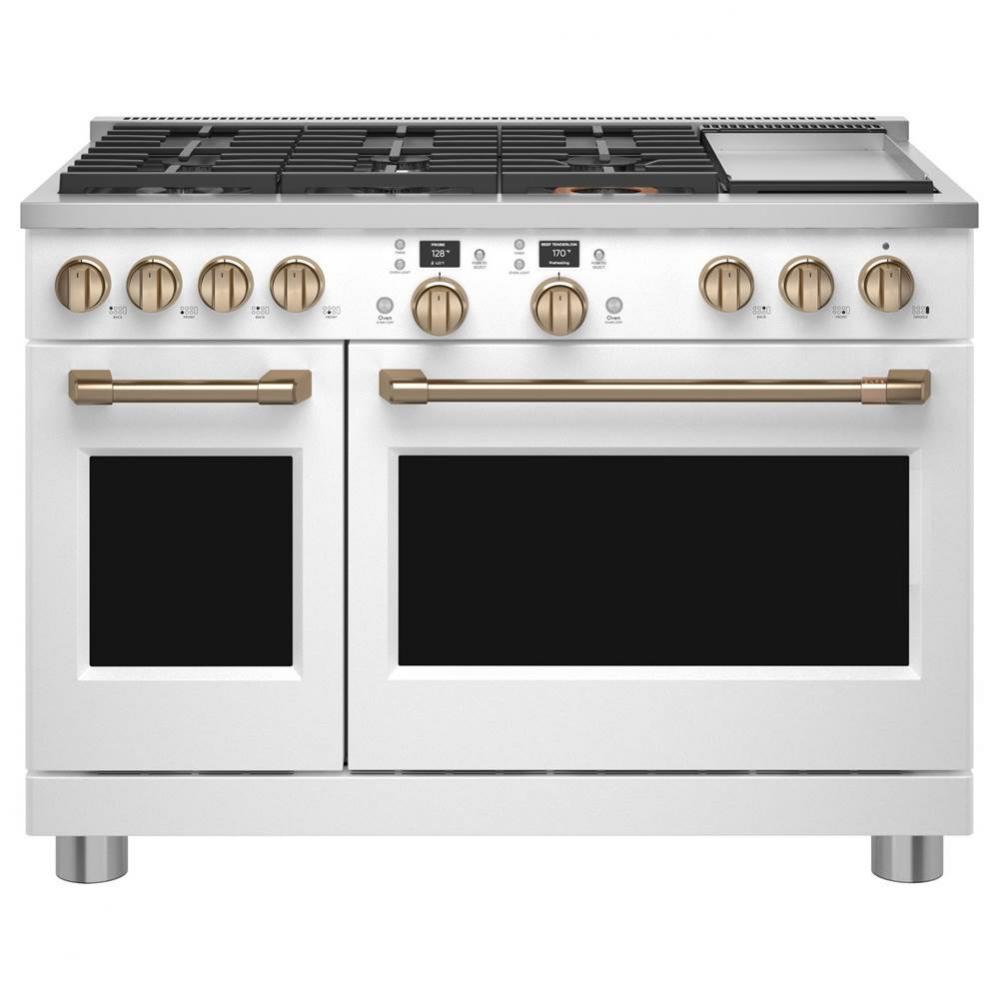 48'' Smart Dual-Fuel Commercial-Style Range With 6 Burners And Griddle (Natural Gas)