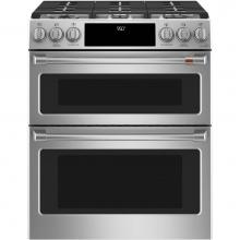 GE Cafe Series C2S950P2MS1 - Cafe 30'' Smart Slide-In, Front-Control, Dual-Fuel, Double-Oven Range with Convection