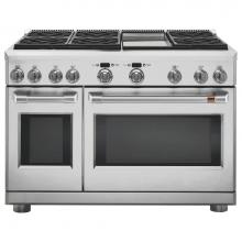 GE Cafe Series C2Y486P2MS1 - Cafe 48'' Dual-Fuel Professional Range with 6 Burners and Griddle (Natural Gas)