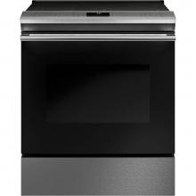 GE Cafe Series CES700M2NS5 - Cafe 30'' Smart Slide-In, Front-Control, Radiant and Convection Range in Platinum Glass