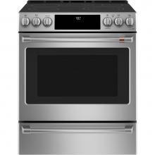 GE Cafe Series CES700P2MS1 - Cafe 30'' Smart Slide-In, Front-Control, Radiant and Convection Range