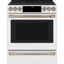 GE Cafe Series CES700P4MW2 - Cafe 30'' Smart Slide-In, Front-Control, Radiant and Convection Range