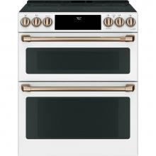 GE Cafe Series CES750P4MW2 - Cafe 30'' Smart Slide-In, Front-Control, Radiant and Convection Double-Oven Range