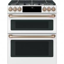 GE Cafe Series CGS750P4MW2 - Cafe 30'' Smart Slide-In, Front-Control, Gas Double-Oven Range with Convection