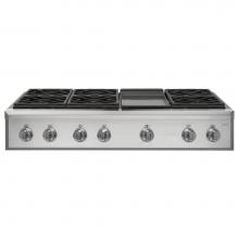 GE Cafe Series CGU486P2MS1 - Cafe 48'' Professional Gas Rangetop with 6 Burners and Griddle (Natural Gas)