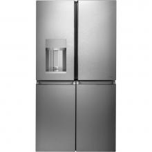 GE Cafe Series CQE28DM5NS5 - Cafe ENERGY STAR 27.4 Cu. Ft. Smart Quad-Door Refrigerator in Platinum Glass