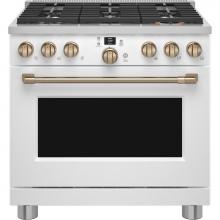 GE Cafe Series C2Y366P4TW2 - 36'' Smart Dual-Fuel Commercial-Style Range With 6 Burners (Natural Gas)
