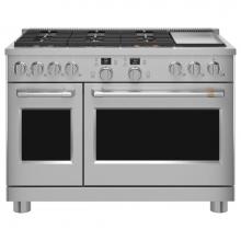 GE Cafe Series C2Y486P2TS1 - 48'' Smart Dual-Fuel Commercial-Style Range With 6 Burners And Griddle (Natural Gas)