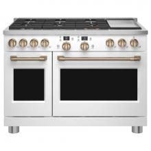 GE Cafe Series C2Y486P4TW2 - 48'' Smart Dual-Fuel Commercial-Style Range With 6 Burners And Griddle (Natural Gas)