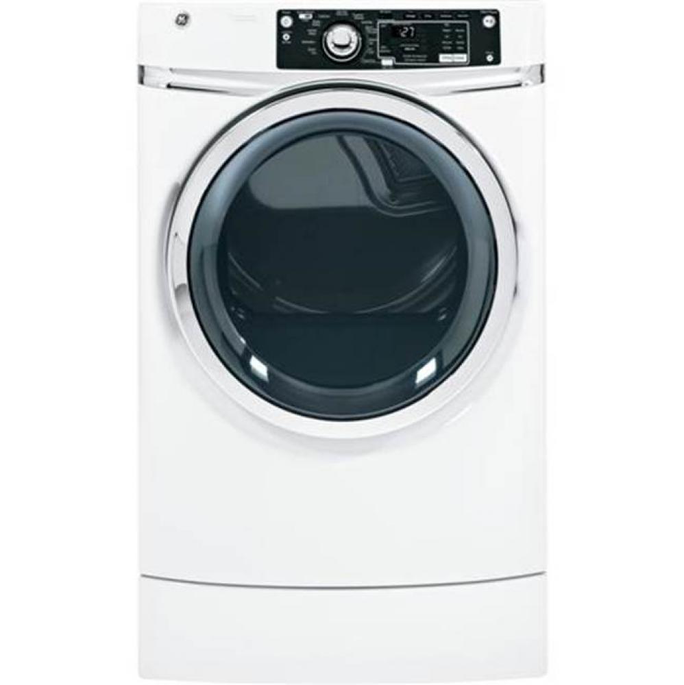 GE® 8.1 cu. ft. capacity RightHeight? Design Front Load gas dryer with