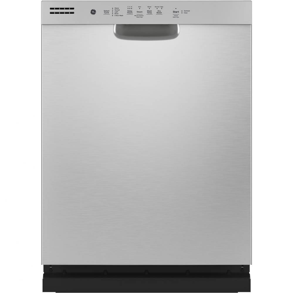 GE Stainless Steel Interior Dishwasher with Front Controls