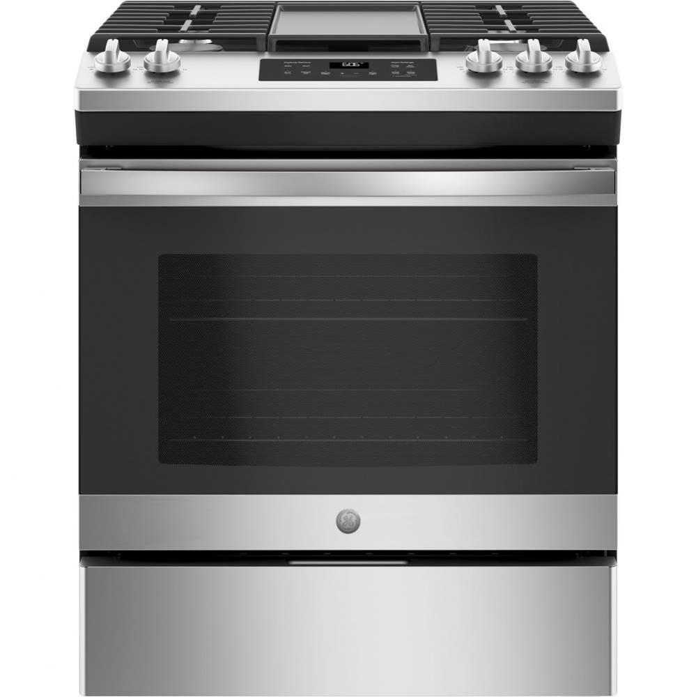 GE 30'' Slide-In Front Control Gas Range